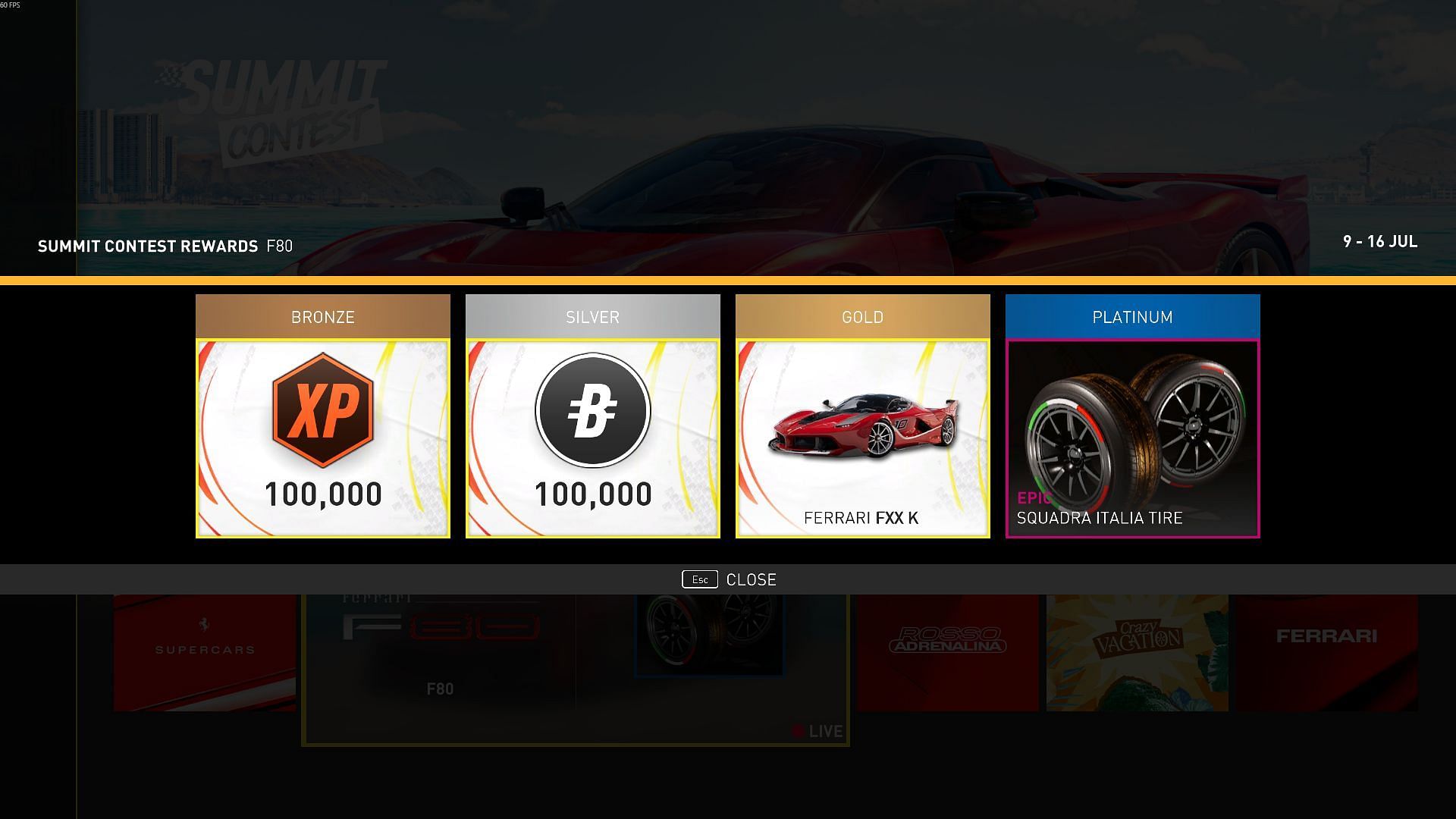 Ferrari F80 Summit rewards (Image via Sportskeeda Gaming | Ubisoft)